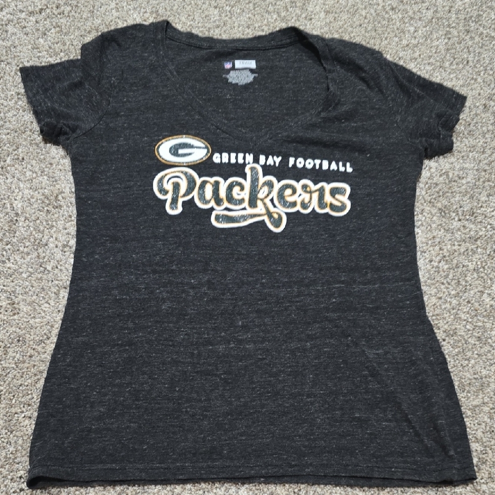 Green Bay Packers Women's T-Shirt Dark Gray Size Medium